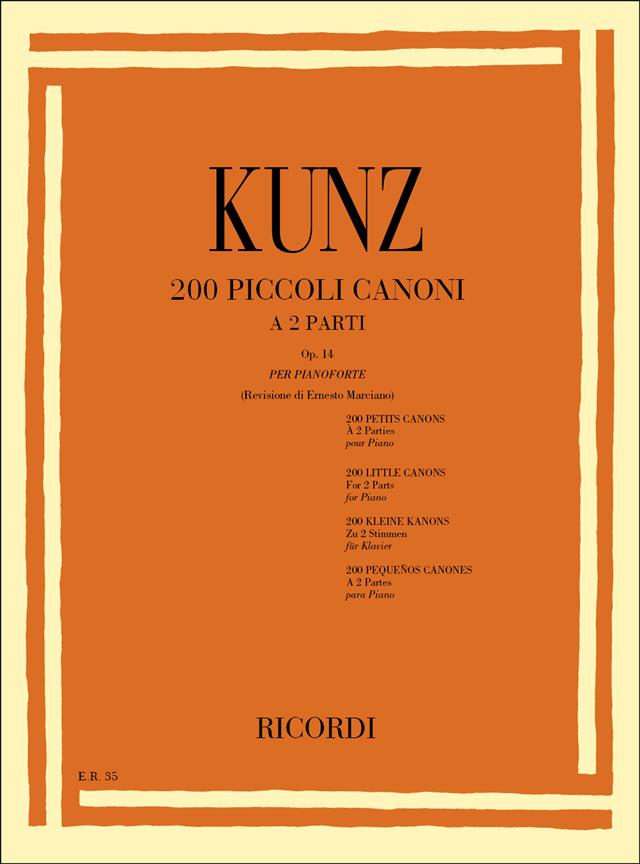 200 Piccoli Canoni A 2 Parti Op. 14 - Per Pianoforte - pro klavír